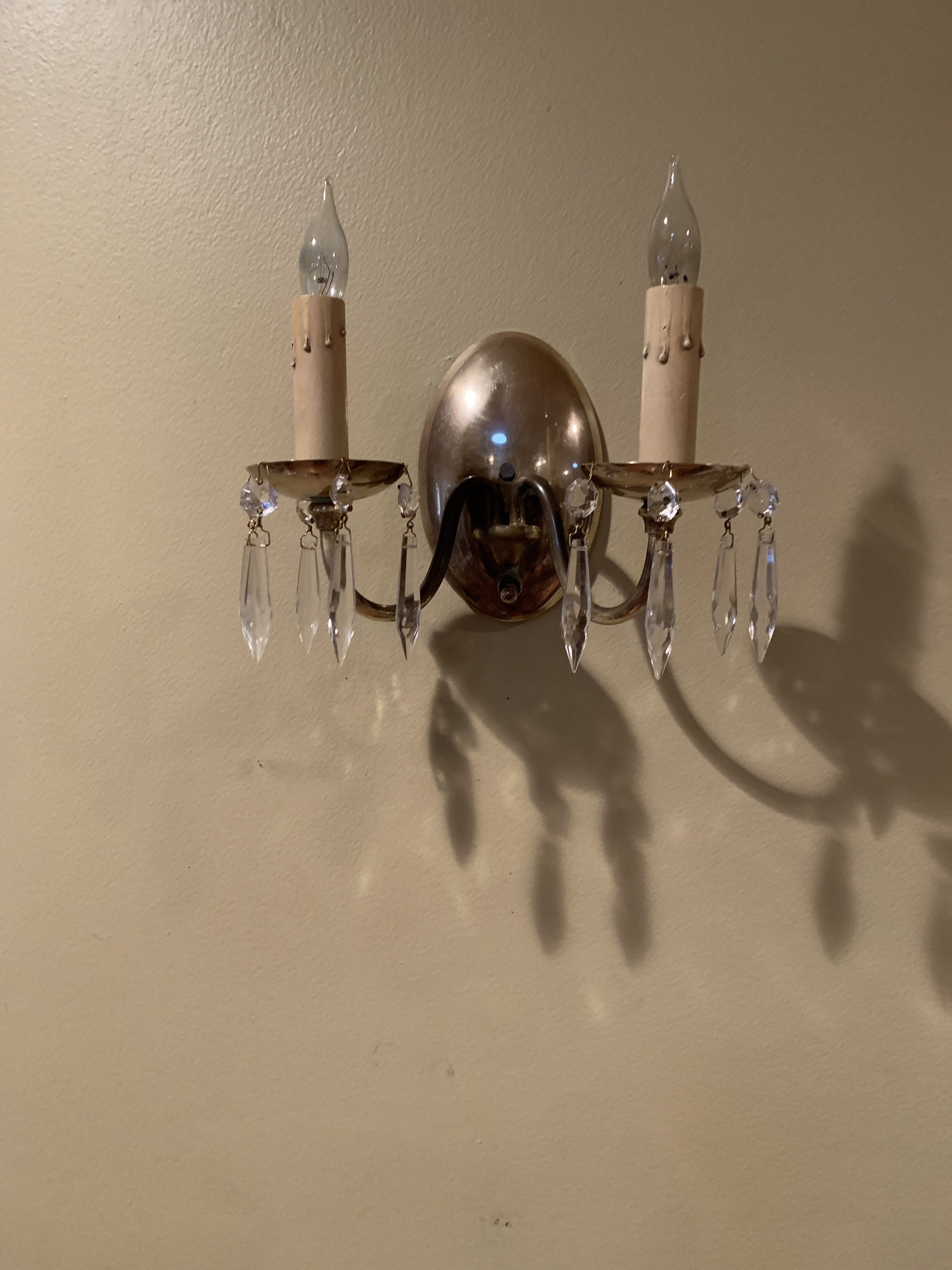 Pair of Vintage Electric Brass Wall Sconces Etsy