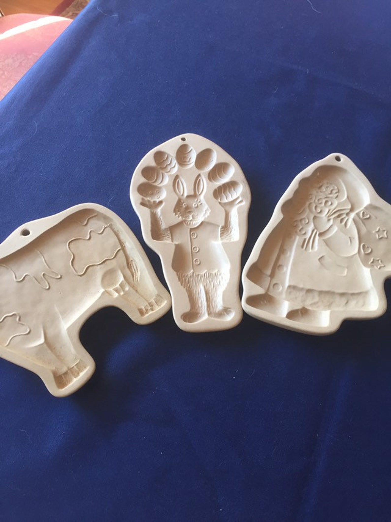 Lot of 3 Brown Bag Ceramic Cookie Molds Vintage Etsy