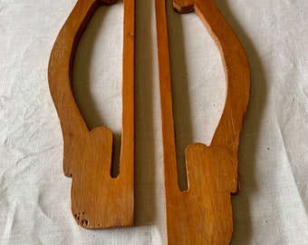 2 Wood Vintage Purse Handles