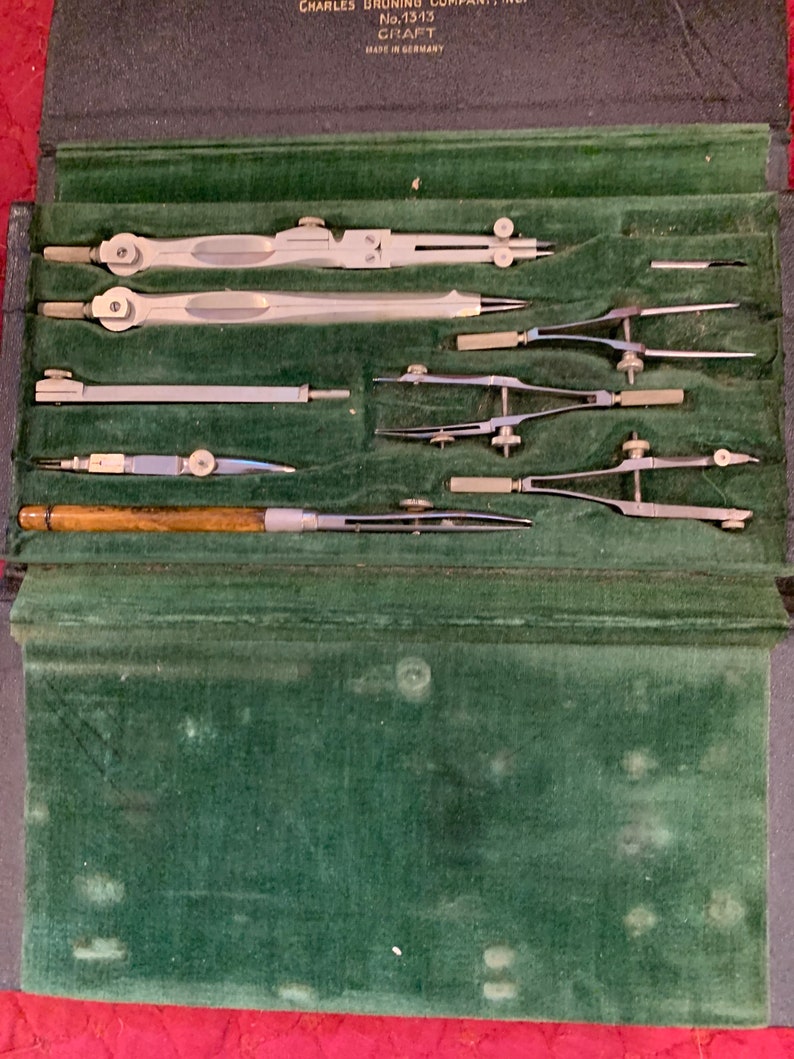 Charles Bruning Co. German Drafting Tools Vintage Etsy Finland