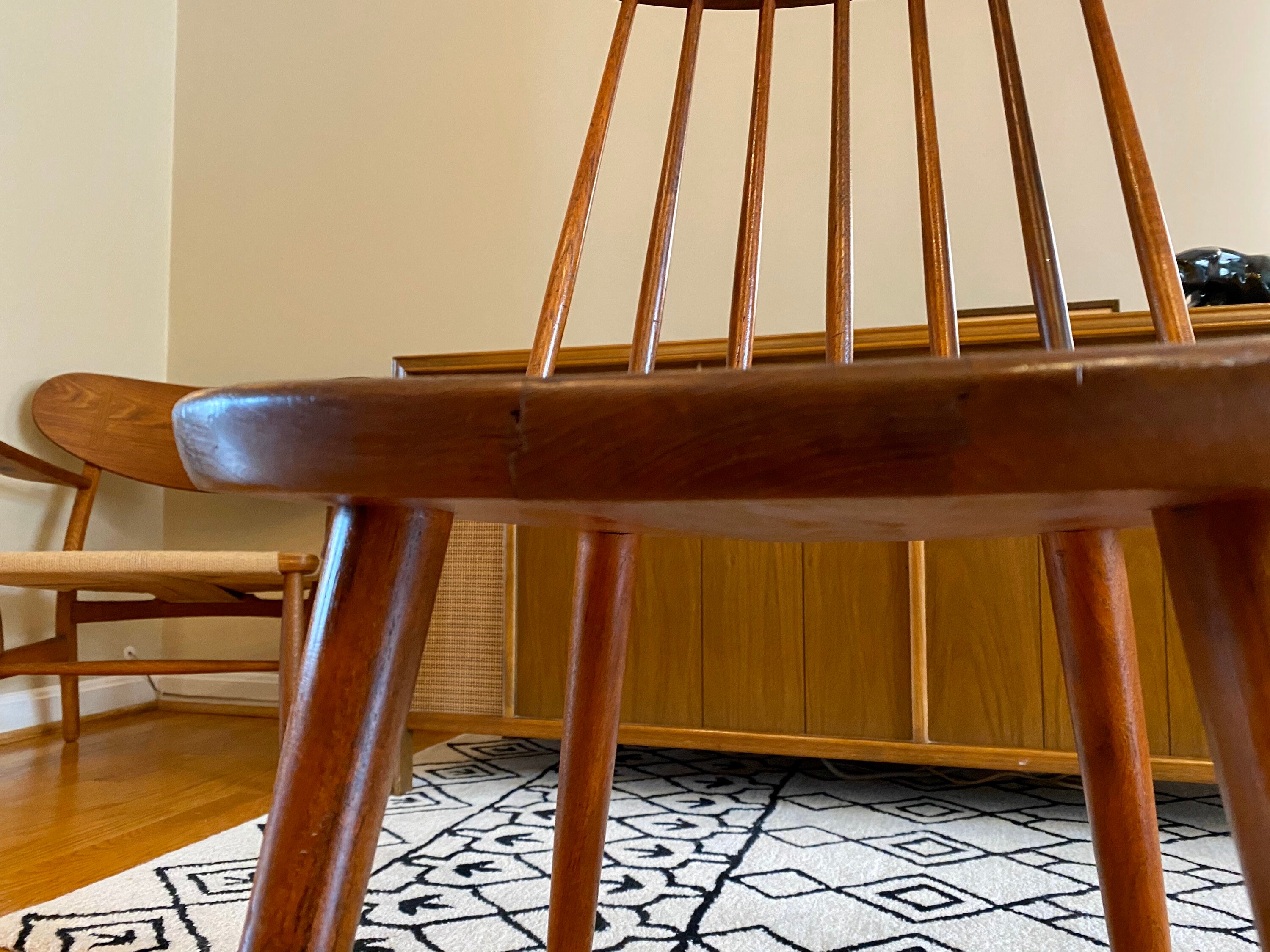 Vintage Midcentury Spindle Back Dining / Desk Chair Made in Sweden