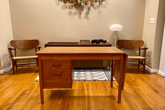 Vintage Teak Drop Top Desk In The Manner Of Arne Vodder Etsy