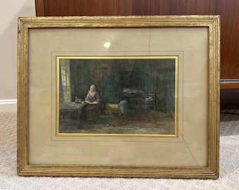Watercolor on Paper Attributed to Henricus Johannes Melis (1845-1924) Free Shipping - Free Shipping