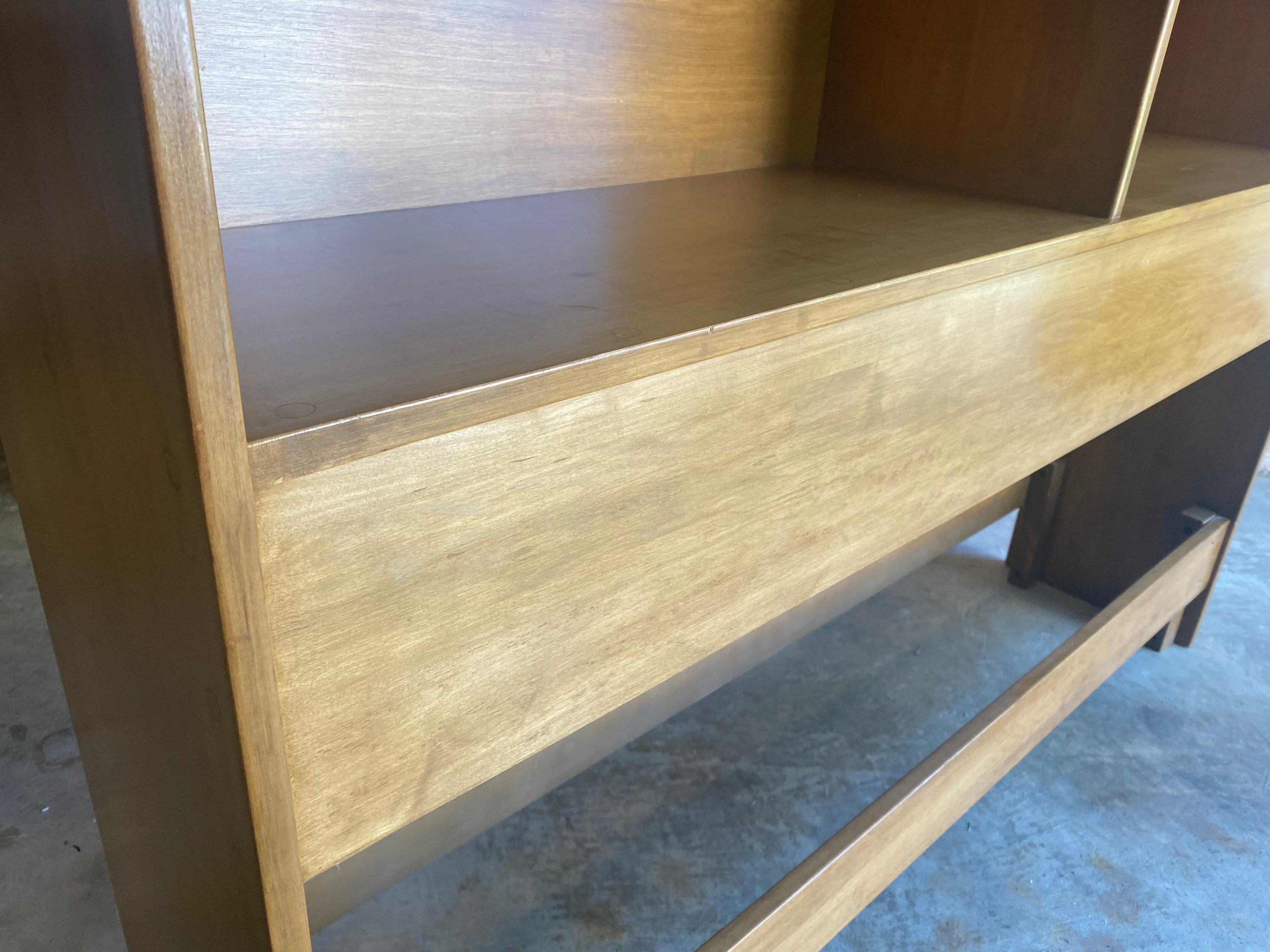 Vintage Midcentury Full / Queen Headboard Front Shelving