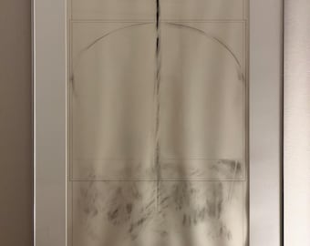 Original Jaime Romano Signed Charcoal Drawing 1977, 31” x 22.75”