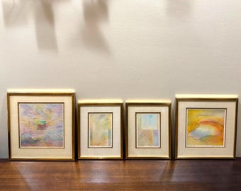 Juego de 4 acuarelas vintage enmarcadas de Jaime Romano