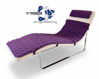 B&B Italia "Landscape" Chaise: Purple Alcantara, Chrome Base