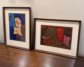 Vintage Paul Klee Lithographs Set of 2 Lofty Watchman Still Life