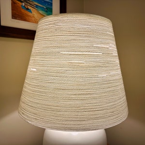 1960s Large Ceramic Lamp by Lotte and Gunnar Bostlund Original Fiberglass and Jute Shade Free Shipping image 3
