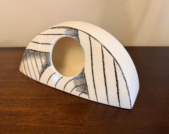 John Bergen Geometric Ceramic Vase 1990s Postmodern Minimalist