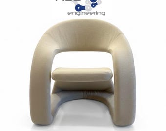 Vintage Postmodern Jaymar Tongue Chairs - Boucle Accent Chairs