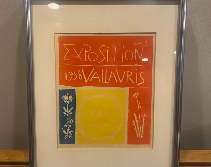 Featured listing image: Pablo Picasso (1881 - 1973), Exposition Vallauris Mini Poster, Exhibition Poster 1959 - Free Shipping 15” x 11.75”