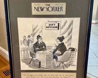 Original Artwok Barney Tobey New Yorker Cartoon Art - 1973 - Signed
