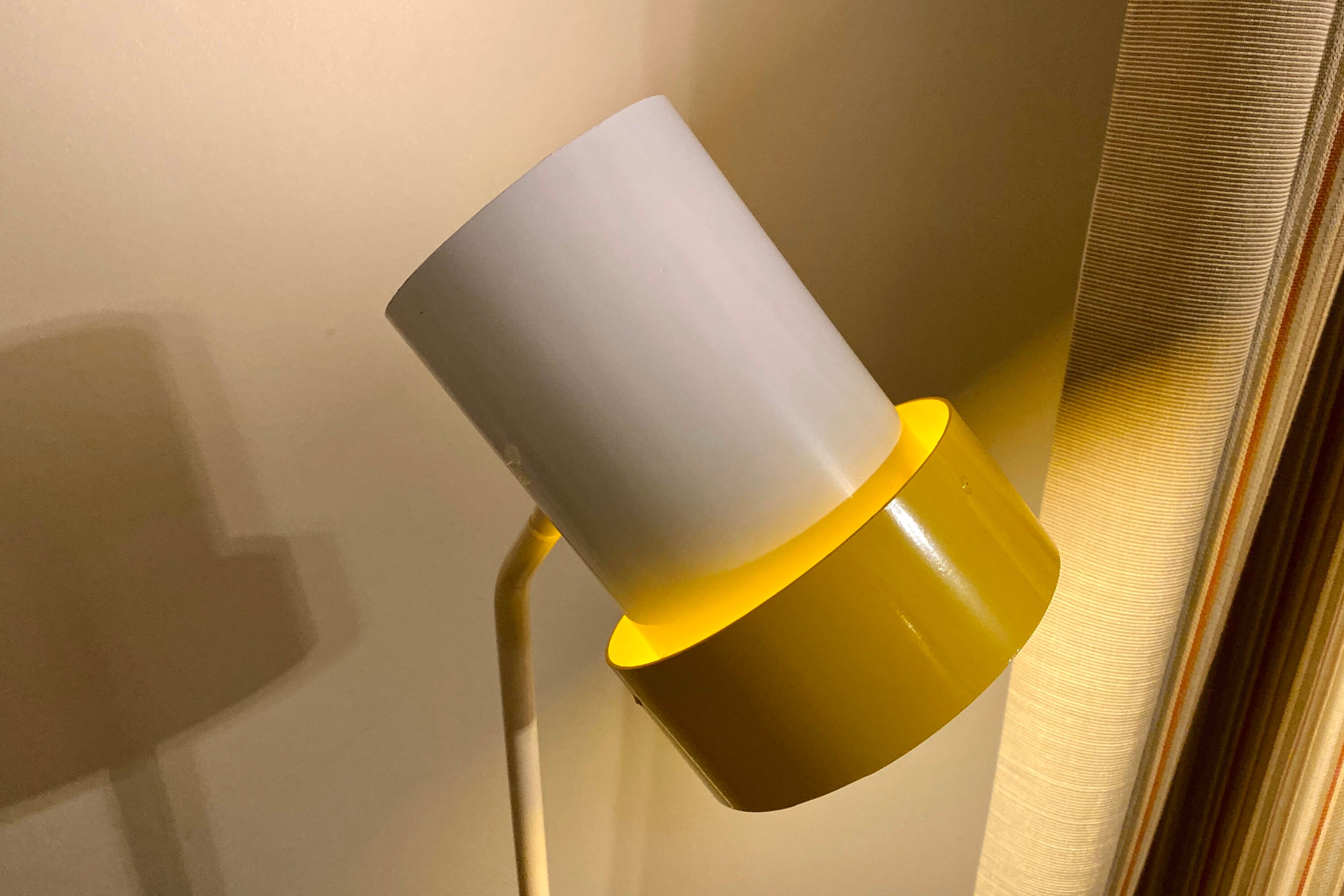 Midcentury Atomic Yellow and White Floor Lamp Vintage