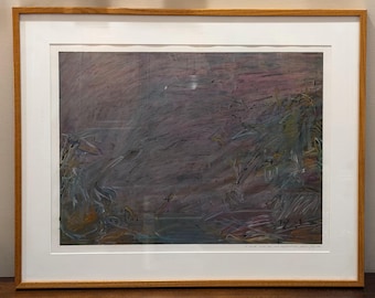 Original Jaime Romano Abstract Painting 1984 - Framed Mixed Media 30” x 23”