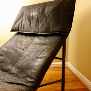 Tied Bjorklubd Chaise Free Shipping Mid-Century Modern Vintage IKEA Black Leather Chaise Lounger by Tord Bjorklund image 2