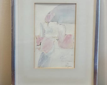Original 1968 Abstract Oil Painting by Alfonso Gomez Bonifacio 14” x 10.5”