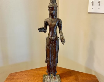 18th C. Burmese Brass Bodhisattva Statue