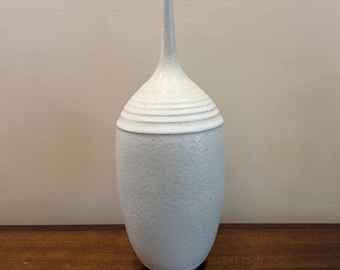 Sara Paloma Tall Matte White Stoneware Bottle Vase
