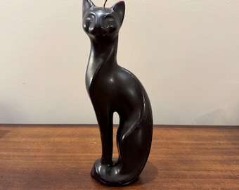 Vela vintage de gato negro de mediados de siglo - 30 cm - MCM Decor