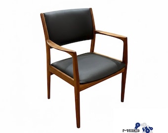 Dux Teak Occasional Chair by Ekselius, Ohlsson Sweden Mid Century Modern Danish Armchair Walnut and Black