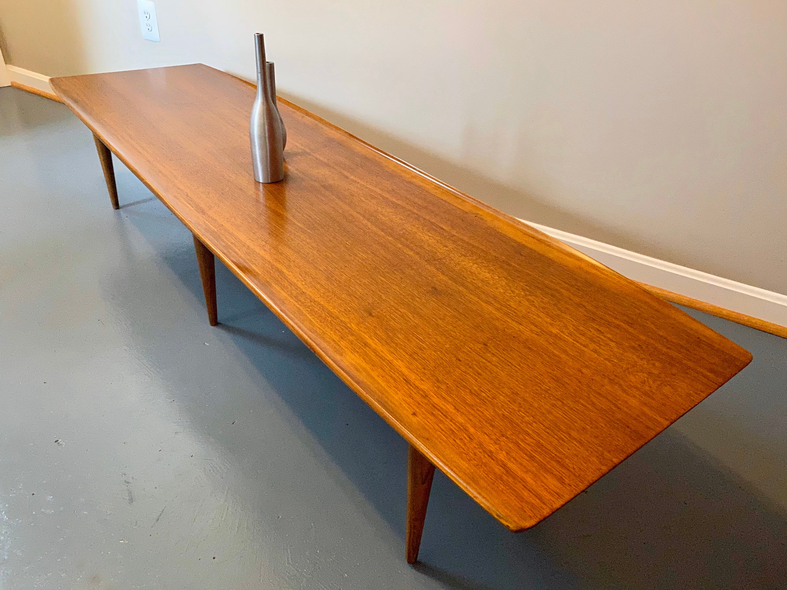 Vintage Midcentury Walnut Long Coffee Table by Bassett