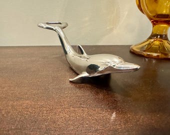 Vintage Chrome Dolphin Bottle Opener: West Germany MCM Barware