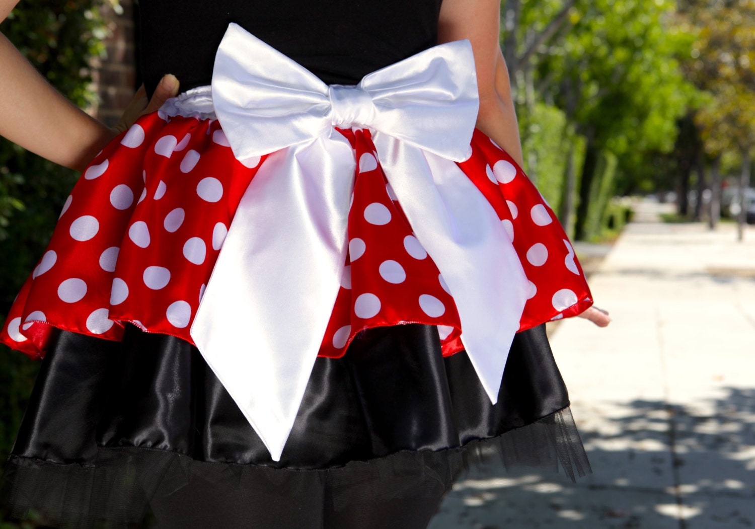 red polka dot running skirt