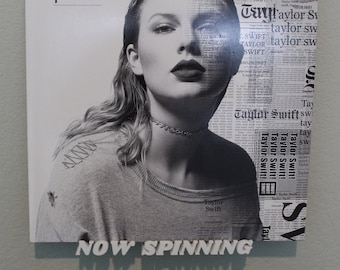 Now Spinning Vinyl Record Stand Wall Mount Display Shelf Adhesive Strip Mounting - New Font 1