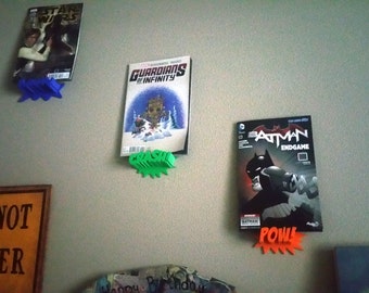 Comic Book Display Shelf - Pow, Crash, Kaboom - 3D Printed Display Shelf