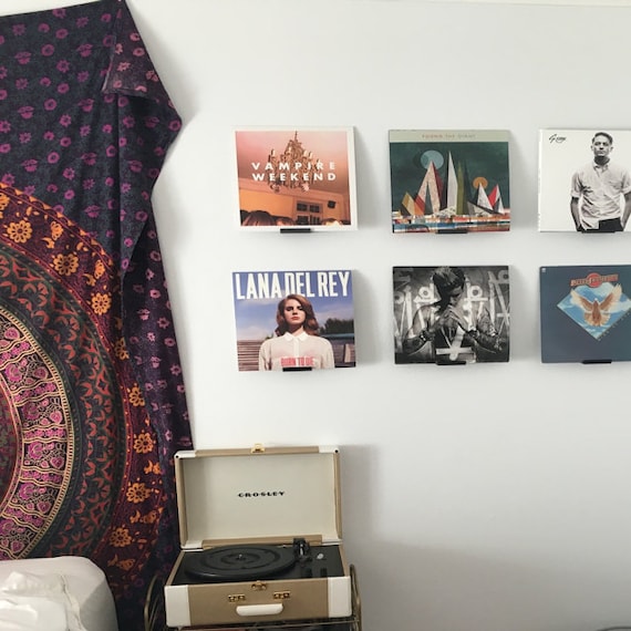 thumbnail image 2 of 6 PCS Vinyl Record Wall Mount Holder Wood 2 of 10