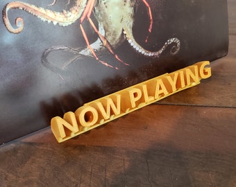NOW PLAYING Vinyl Record Display Stand - Free Standing - 3D Printed Now Playing Rack Shelf