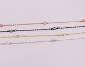 HOT 1-5 Meter 4mm Tetragon beads Cubic Zirconia Brass Chain , Mixed plated Bulk Chain By Foot , Chain Jewelry Making Supply for DIY