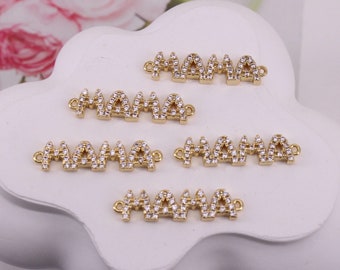 HOT 10pcs 5x22mm Gold Plated Mama/mom/mother Shape Copper
