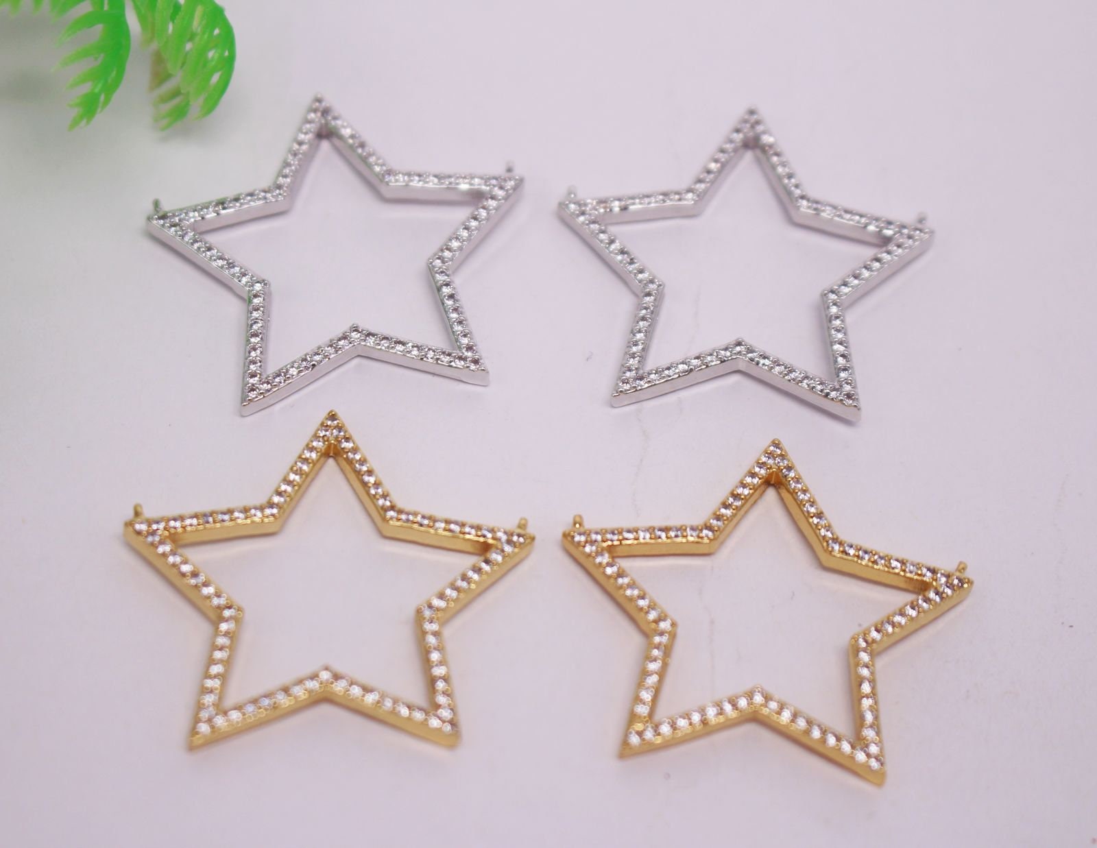 本日のタイムセール - ホットプレート / ホット and Gold 31x33mm 4pcs HOT Silver Copper Shape Star Plated アクセサリー
