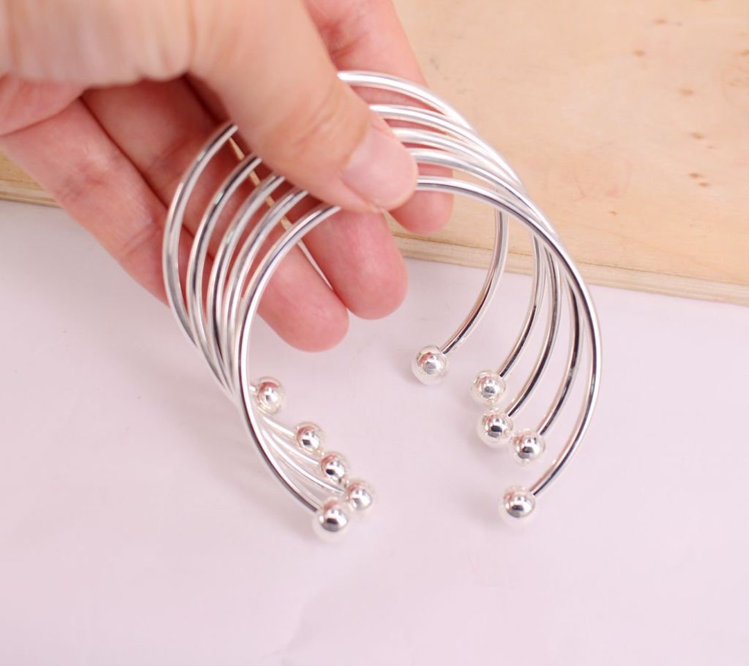 FRCOLOR 8pcs Bracelet Blanks Stainless Steel Blank Bracelet Cuff Bangle  Bracelet for DIY Jewelry Making