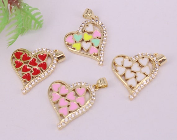 Pink Enamel Gold Plated Mix Charms Pendant for Bracelets Necklace Earring  Jewelry Making Jewelry Charms 