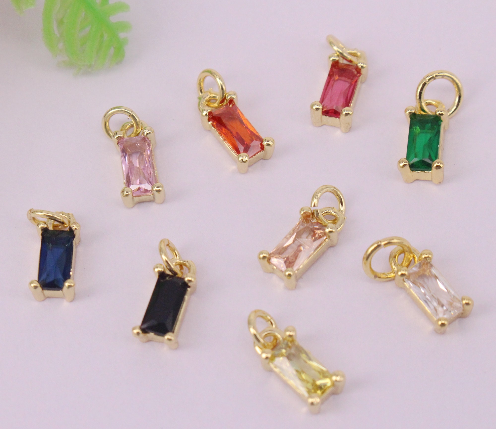 HOT 30pcs 3x8mm Gold Plated Rectangle Shape Copper Metal