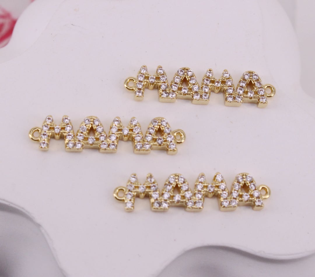 アクセサリー mamama HOT 10pcs 5x22mm Gold Plated Mama/mom/mother Shape Copper
