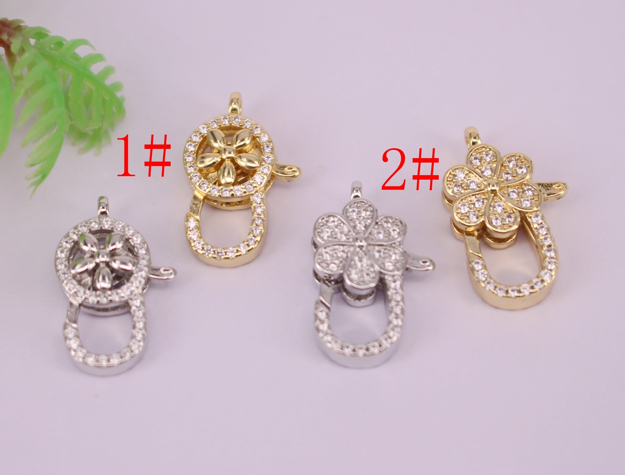 HOT 10pcs Gold and Silver Plated Mixed Flower Shape Copper Metal