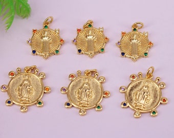 健康アクセサリー 16mm 20cm HOT 20pcs 16x17mm Gold Plated Heart Shape Copper Metal CZ