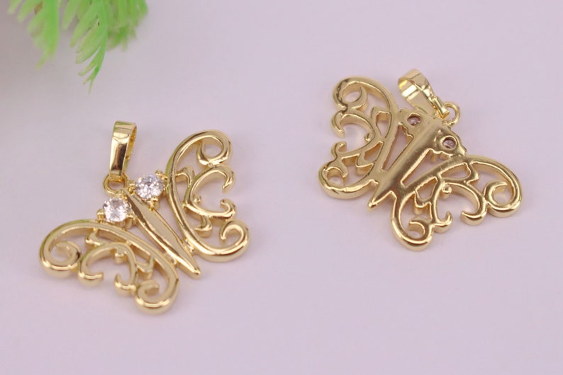 Jewelry Findings HOT 20Pcs 15x25mm Gold plated Butterfly shape Copper Metal White CZ Zircon beads connector pendant bracelet necklace
