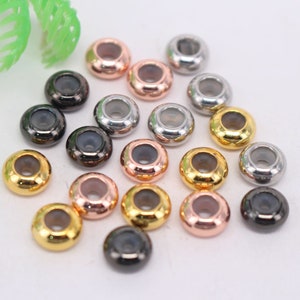 CALIENTE 40 unids 6/7/8mm mezcla chapada gran agujero redondo forma redonda cobre metal perlas conector colgante / pulsera / collar, hallazgos de joyería