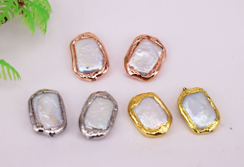 HOT 10--15Pcs Mixed plated Rectangle Shape Natural White pearl bead Connector beads,connect Pendantnecklacebracelet Jewelry Findings