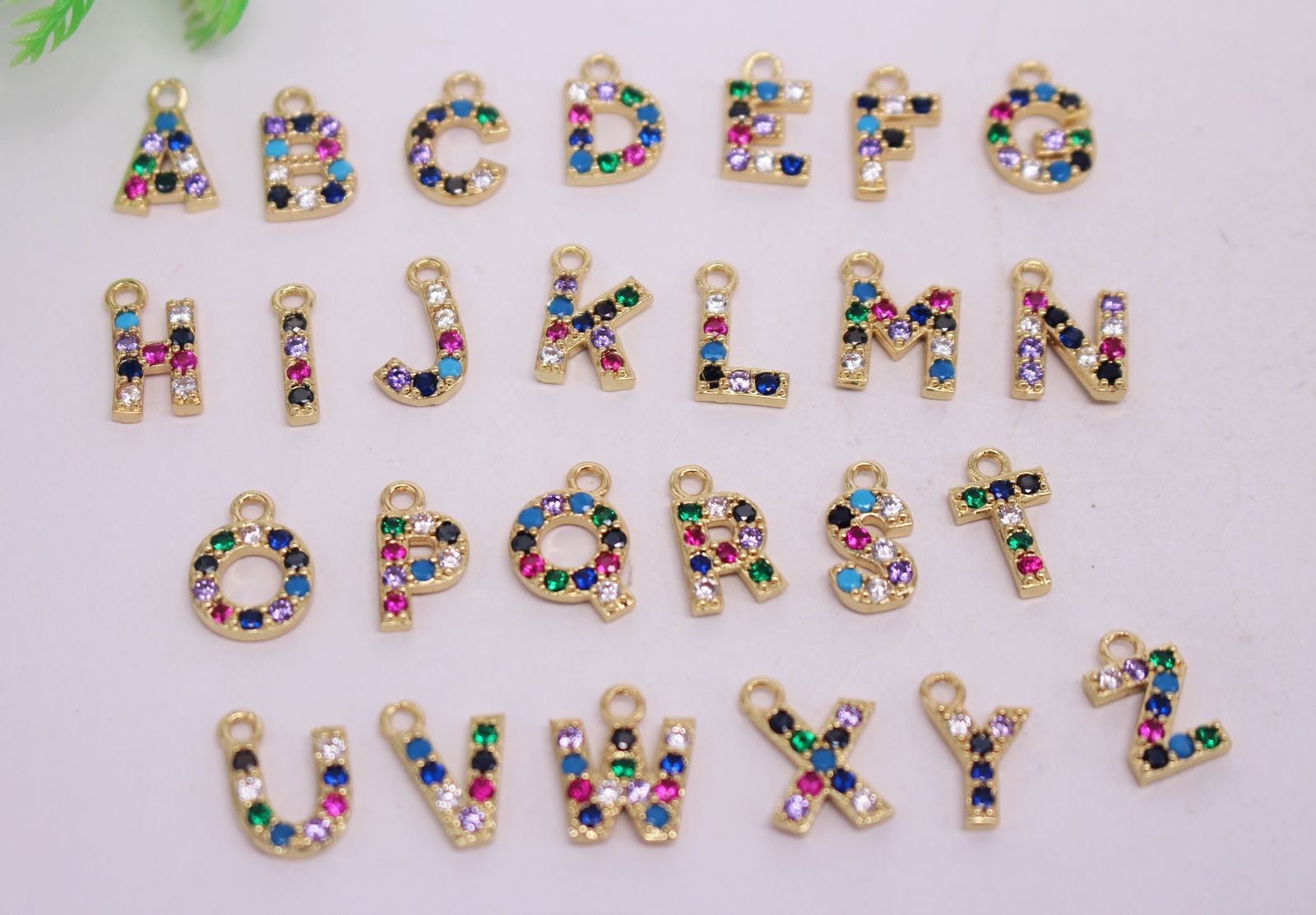 26pcs 912mm Gold plated Alphabet AZ Letters Pendant Etsy