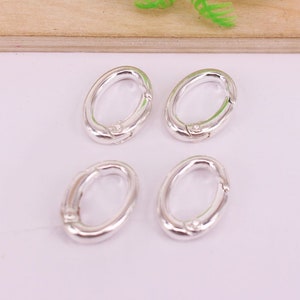 HOT 50pcs/lot 15x21mm Mixed Plated Alloy Metal Round Spring Buckle ...