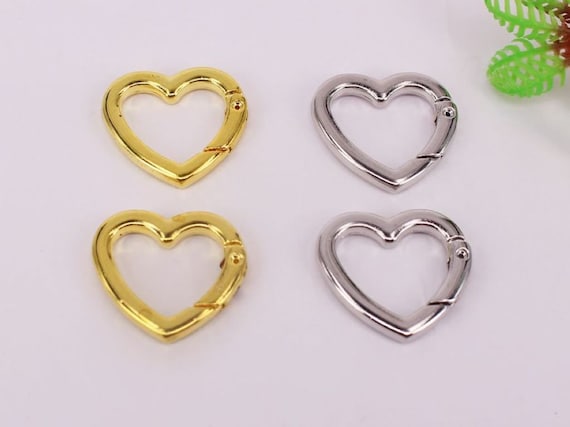 HOT 20pcs/lot 25x28MM Mixed Plated Alloy metal Heart shape Spring buckle  / Curved Clasp beads Jewelry findings