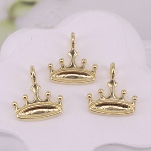 HOT 30pcs 14x15mm Gold plated Crown shape Copper Metal beads connector pendant /bracelet /necklace/Earring/Charm,Jewelry Findings