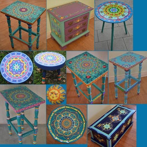 Made to Order. SOLD. This is an example. Hand painted furniture, boho style. Painted Furniture