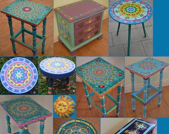 Made to Order. SOLD. This is an example. Hand painted furniture, boho style. Painted Furniture